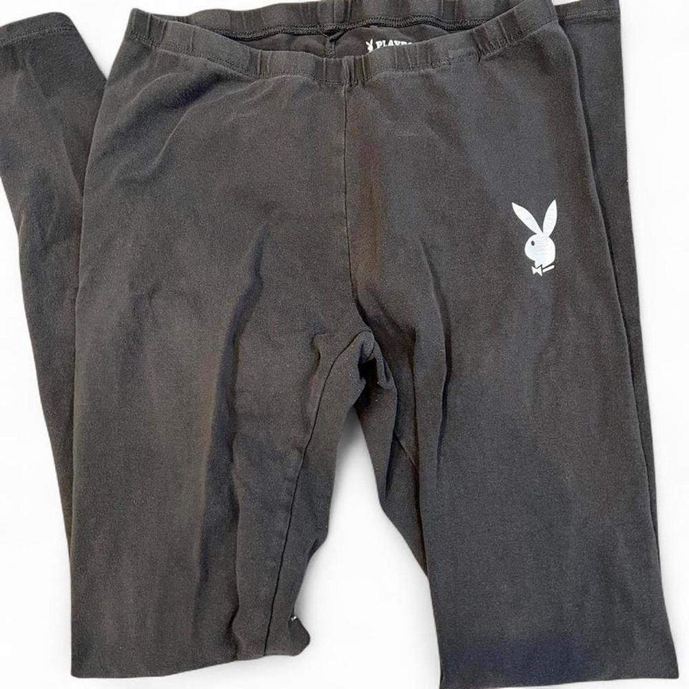 PLAYBOY grey Leggings with White Bunny Logo